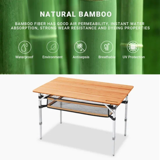 Kingcamp 4 Folding Bamboo TableM KC3954 - Image 6